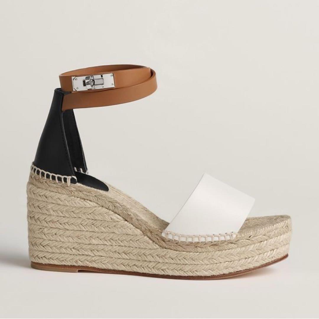 【美品】HERMÈS エルメス エスパドリーユ ウェッジサンダル 37付属品完備