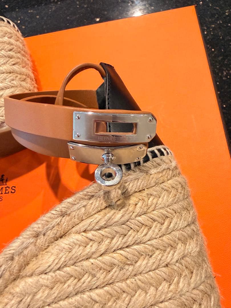 【美品】HERMÈS エルメス エスパドリーユ ウェッジサンダル 37付属品完備