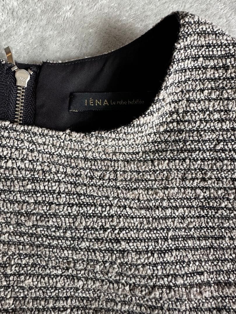 イエナ ツイード ジャケット＆ワンピース セットアップ グレー