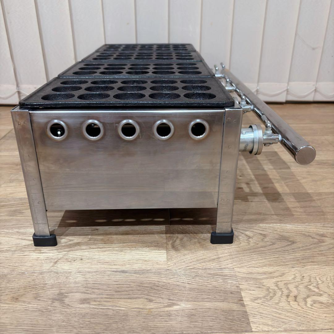 ②【良品】 IKK 業務用 たこ焼き器 154S プロパン 15穴×4連 鉄鋳物