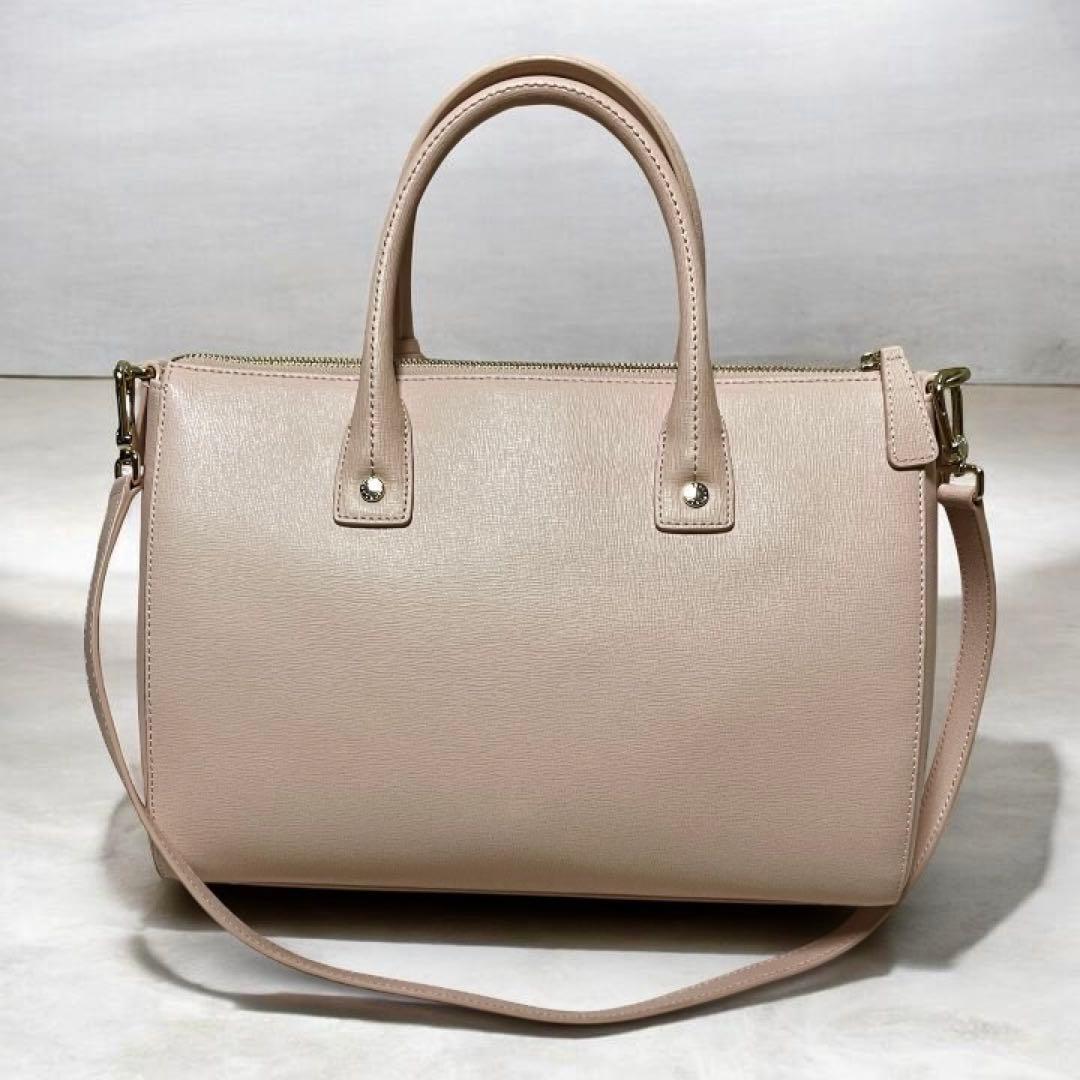 極美品FURLA フルラ ライトピンク ミニボストン 2way ハンドバッグ