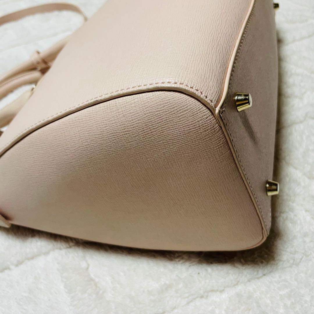 極美品FURLA フルラ ライトピンク ミニボストン 2way ハンドバッグ