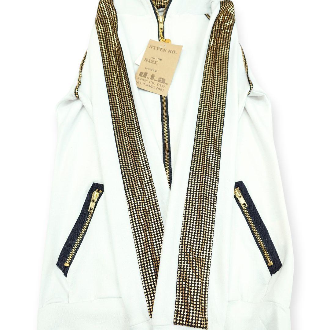 【新品】d.i.a. スカルプリント ゴールド 悪羅悪羅系 パーカー Y2K