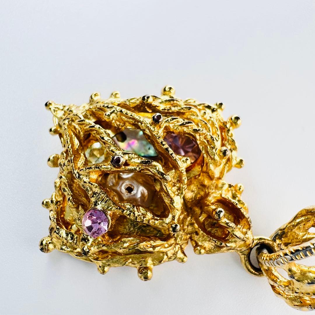 Christian Lacroix ラクロア ネックレストップ ストーンビーズ.