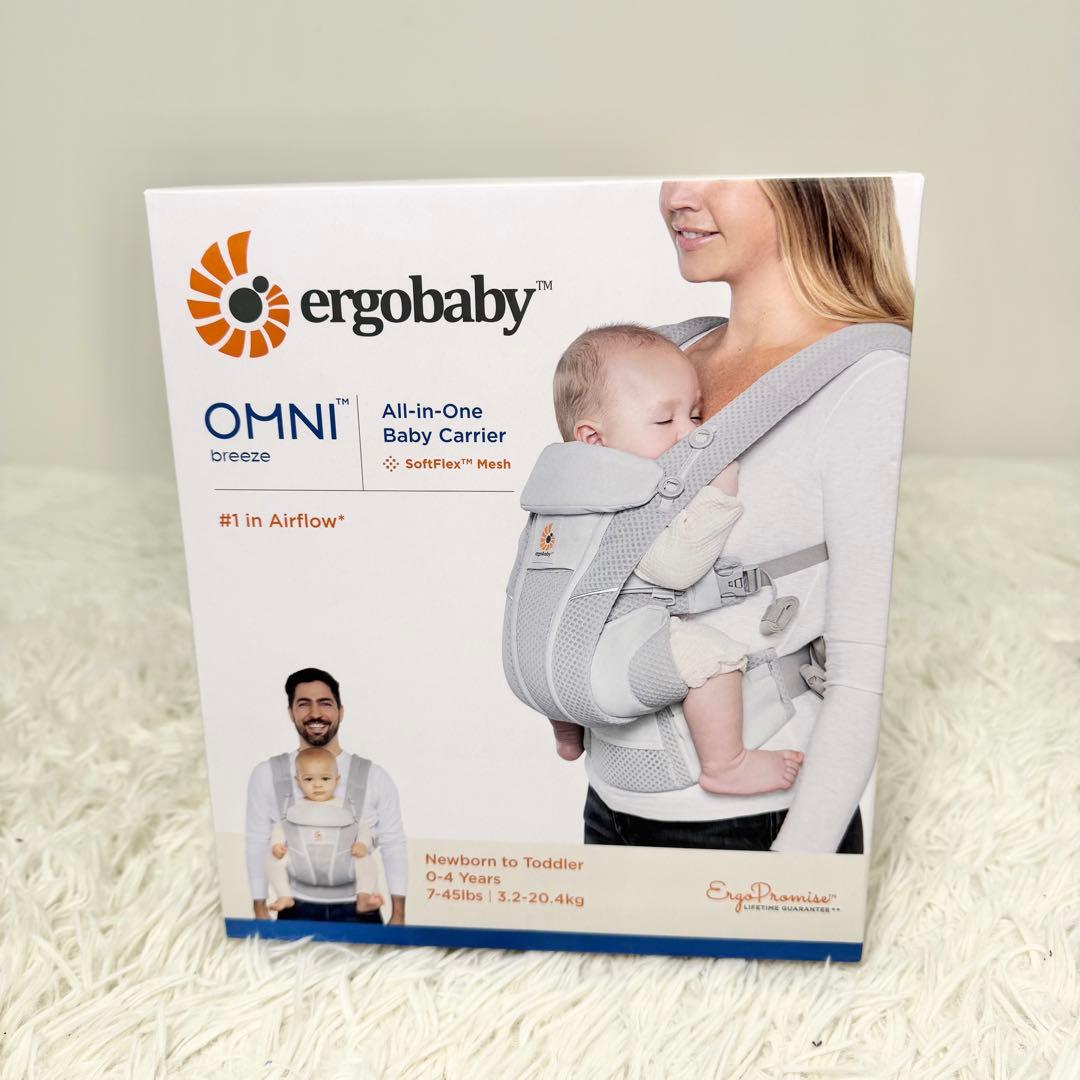 未使用級 エルゴベビー オムニブリーズ 抱っこ紐 パールグレー 箱付き