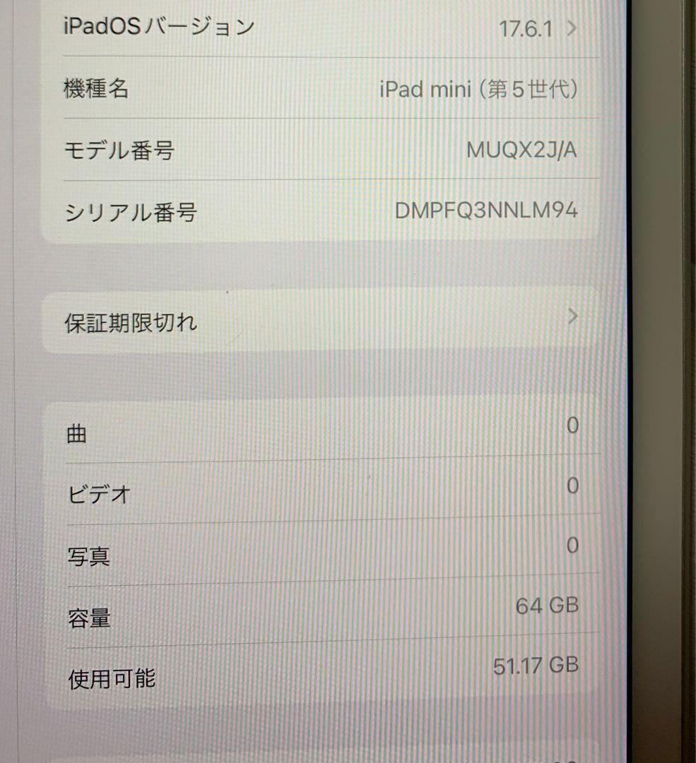 Apple iPad mini5 シルバー本体