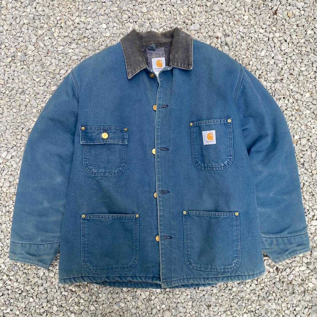 激レア(ブルー)Carhartt カーハートミシガンチョアコート90s USA製