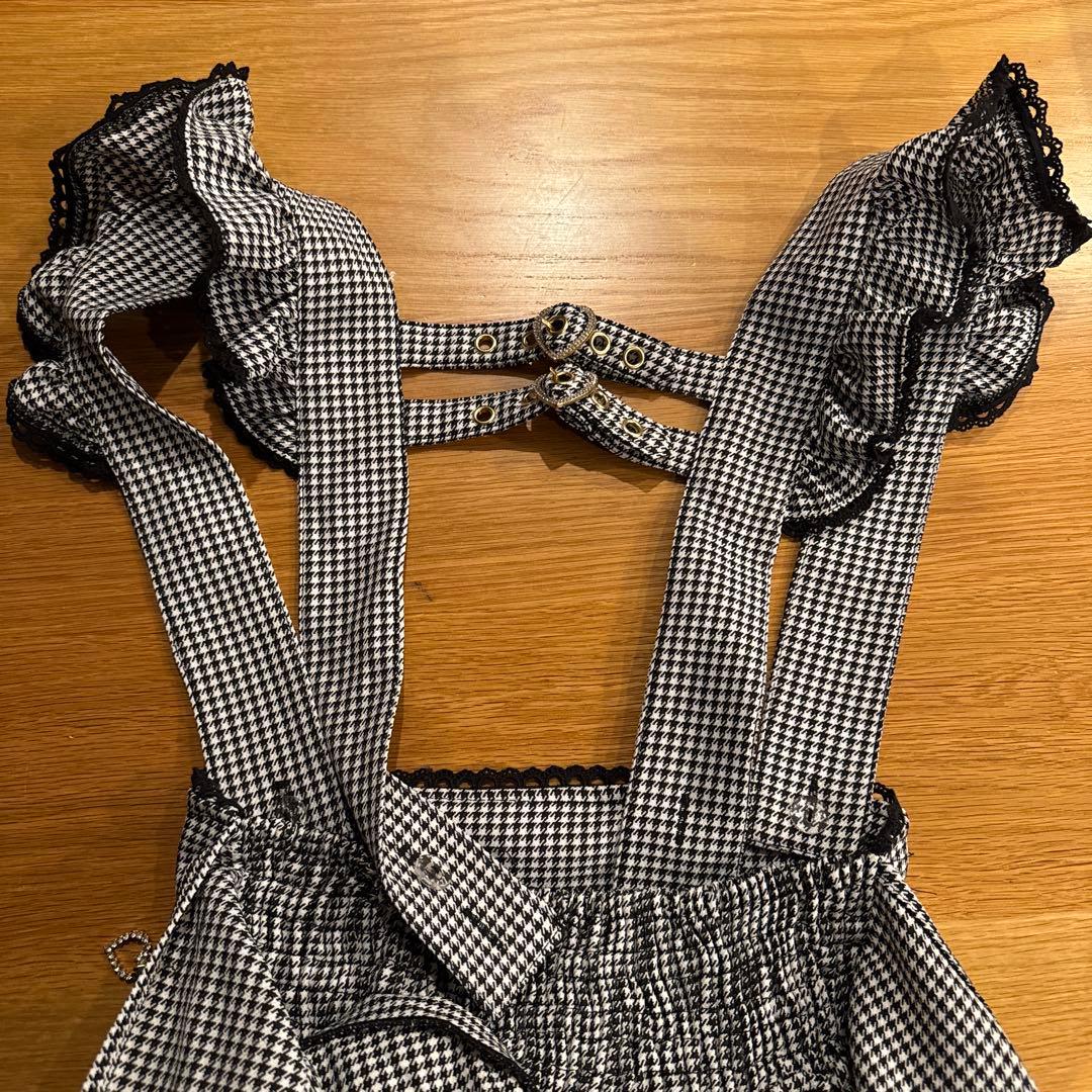 aiさん！LIZLISA サスペンダー付きスカパンスカート ギンガムチェック