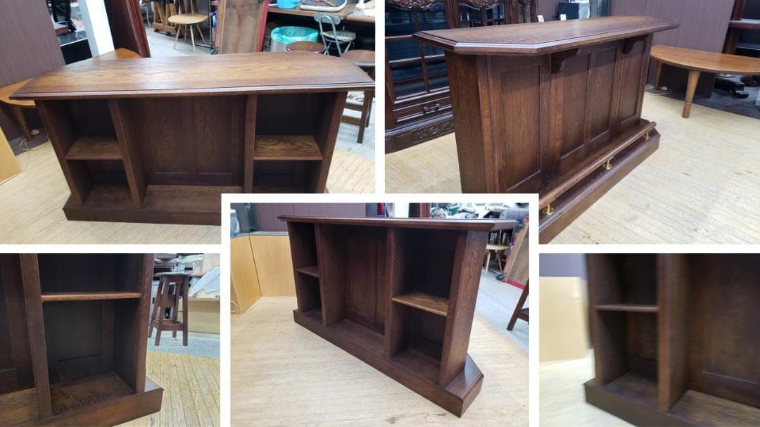 J30　美品！　蝦夷民芸家具　えぞ家具　ホームバーカウンター４点セット