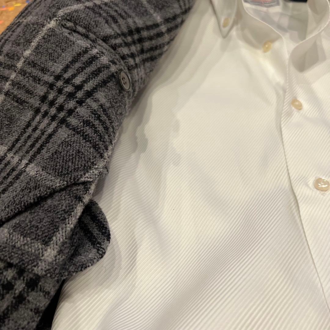 EDIFICE セットアップ パイル地 グレーチェック 165㌢-170㌢+5㌢