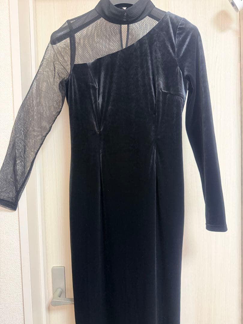 2025AW anuans シアーコンビタイトワンピース アニュアンス Mサイズ