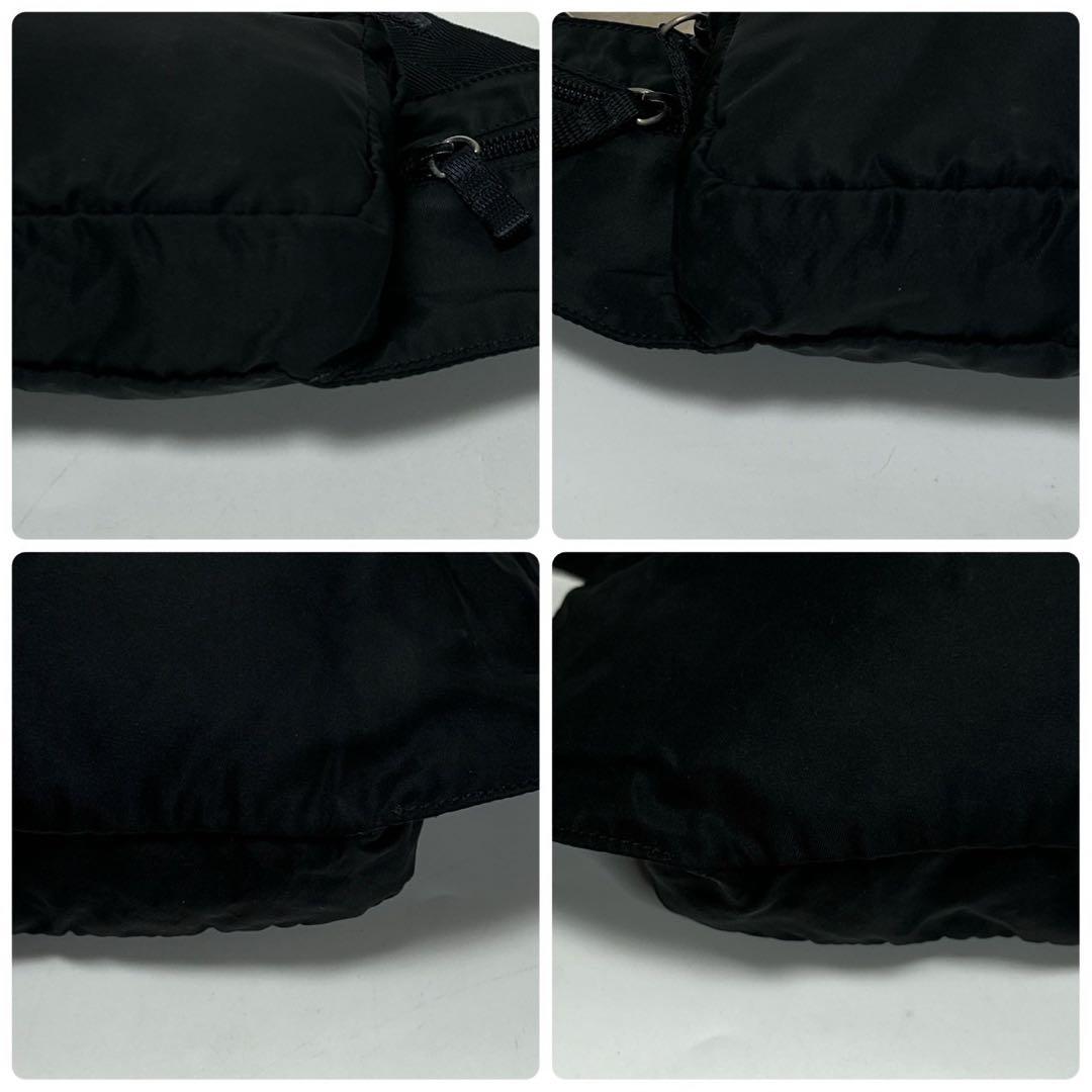 t50【美品】プラダ　三角ロゴ　ナイロン　ブラック　ウエストポーチ　ショルダー.