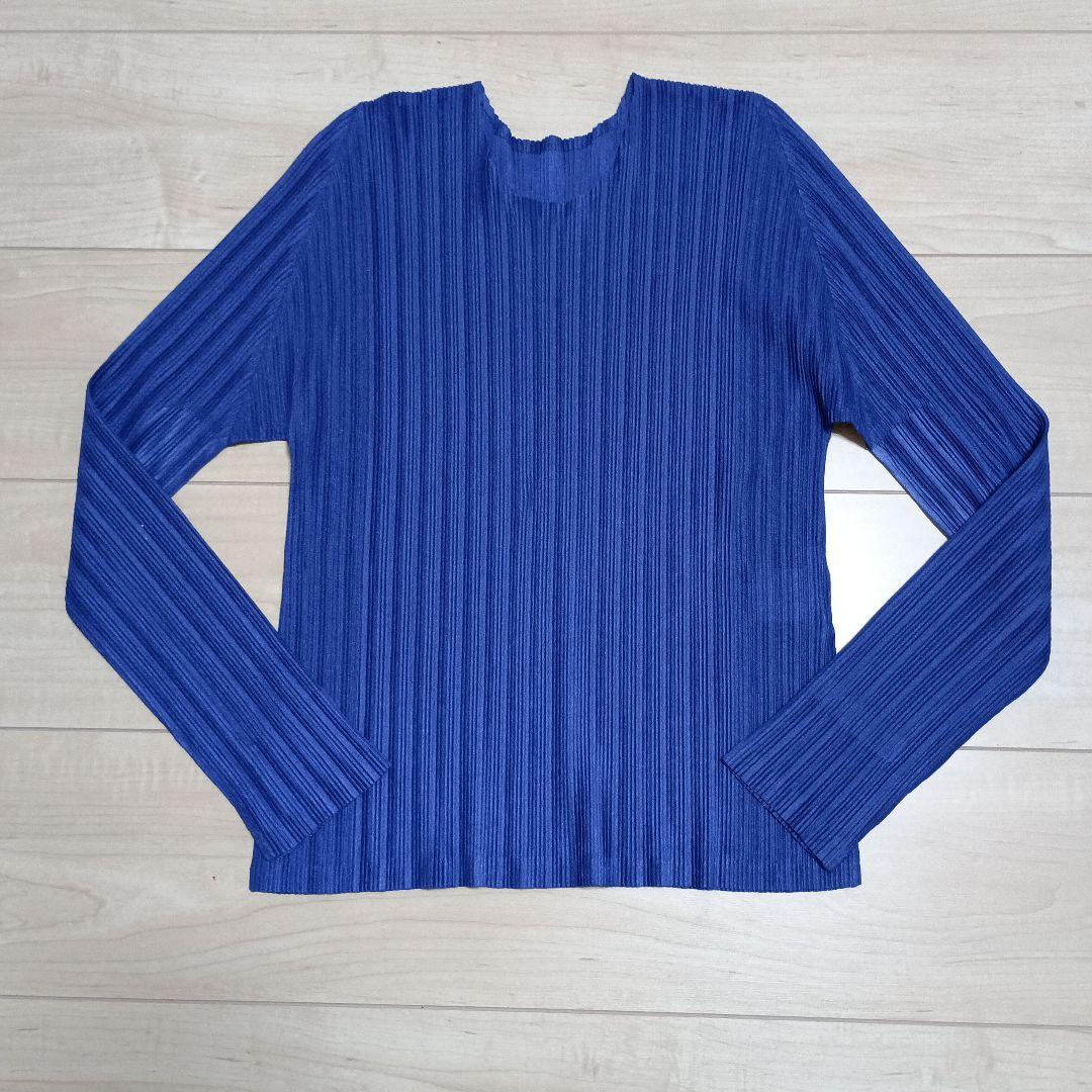プリーツプリーズ　ブルー　長袖トップス　サイズ3