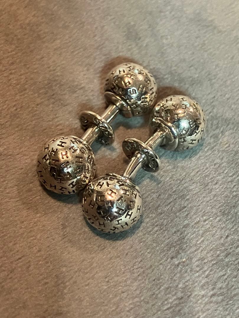 エルメス Hロゴ ボール シルバー925 メンズ カフス