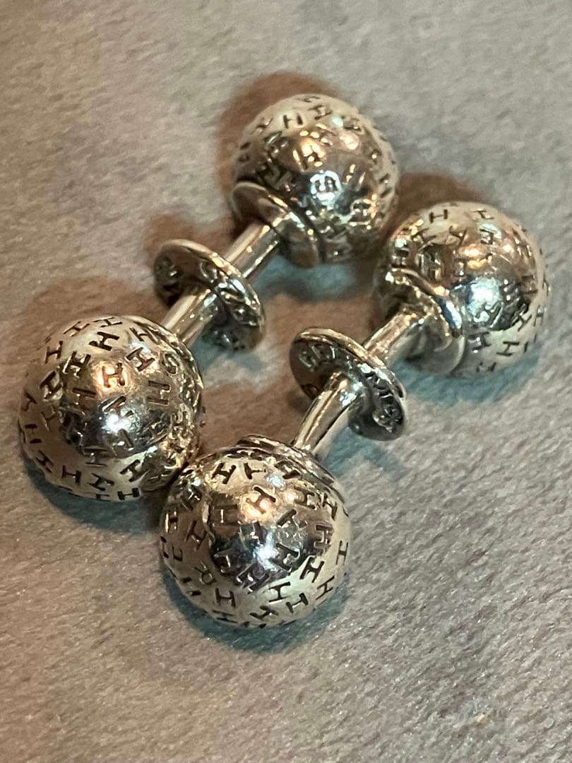 エルメス Hロゴ ボール シルバー925 メンズ カフス