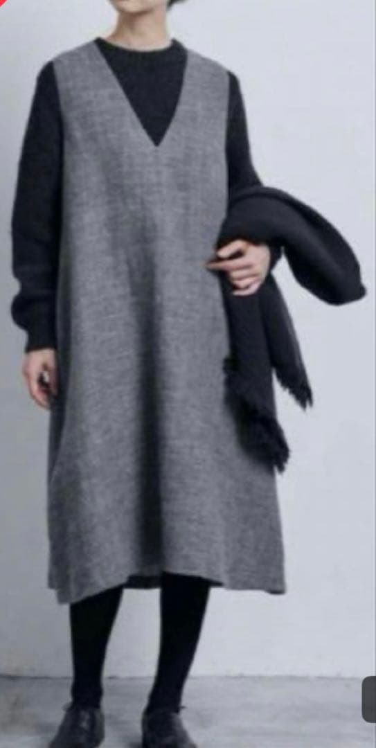 ✴︎ハルママさん専用✴︎中川政七商店　ウール麻ツイードワンピース　チャコールグレー