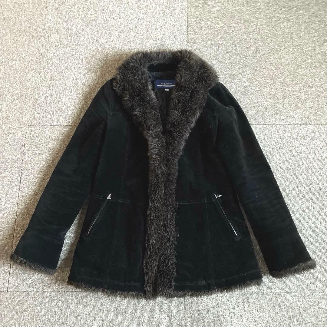 BURBERRY BLUE LABEL ブラックファーコート サイズ40