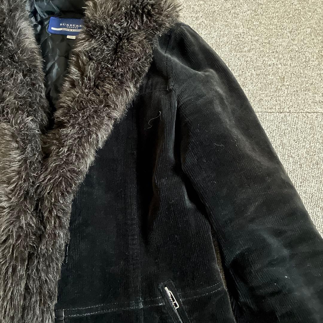 BURBERRY BLUE LABEL ブラックファーコート サイズ40