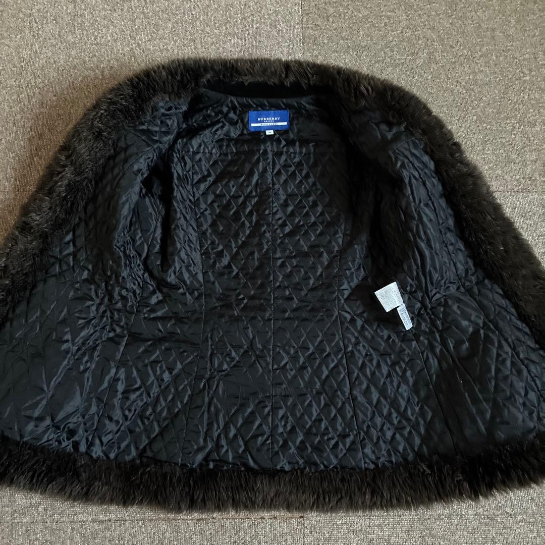 BURBERRY BLUE LABEL ブラックファーコート サイズ40