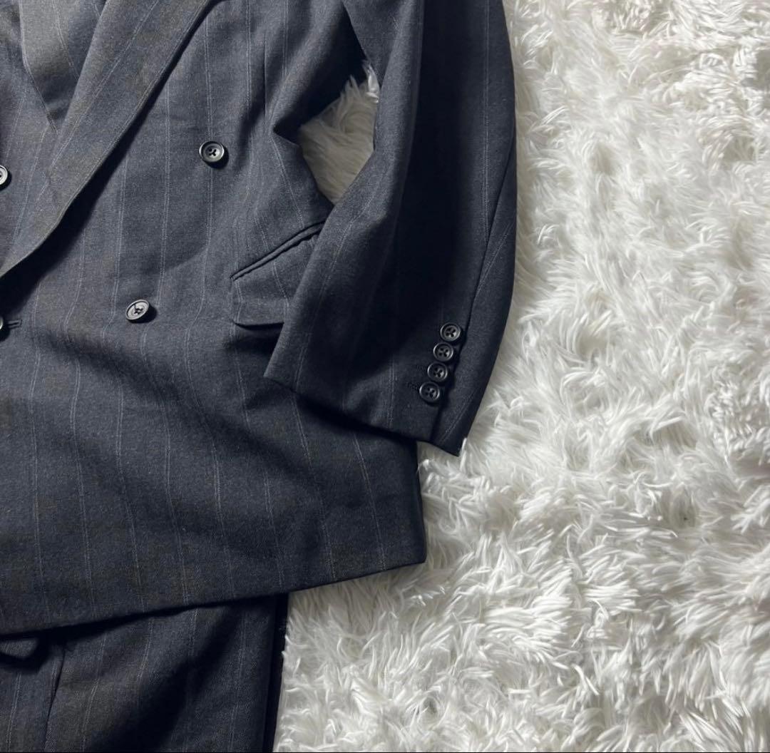 90s BURBERRY バーバリー ダブル　セットアップ　スーツ　ストライプ