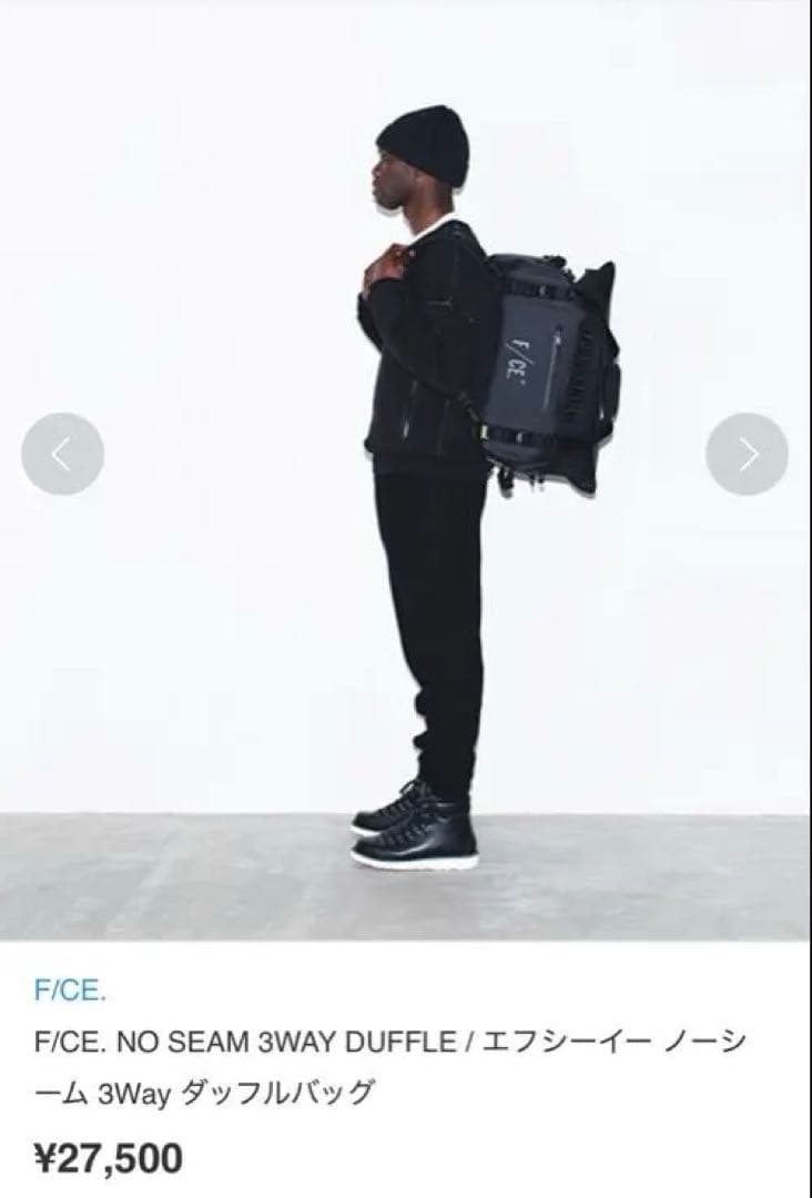F/CE. NO SEAM 3WAY DUFFLE ブラック