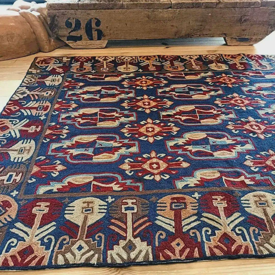 【はる】80s 総刺繍！ ヴィンテージ タペストリー ヴィンテージラグ