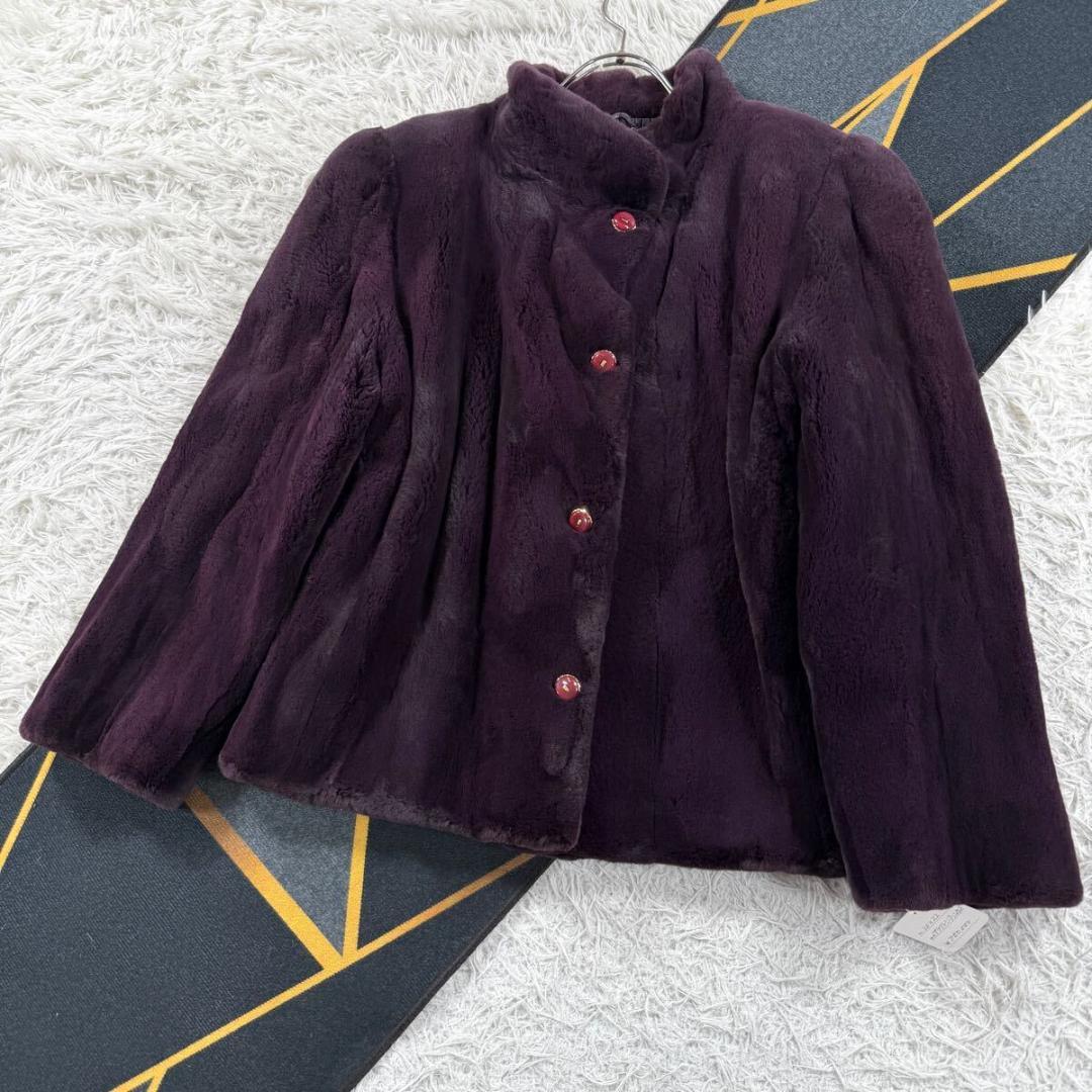 未使用品【定価75万】プラクトミンク ジャケット パープル ファーコート XL