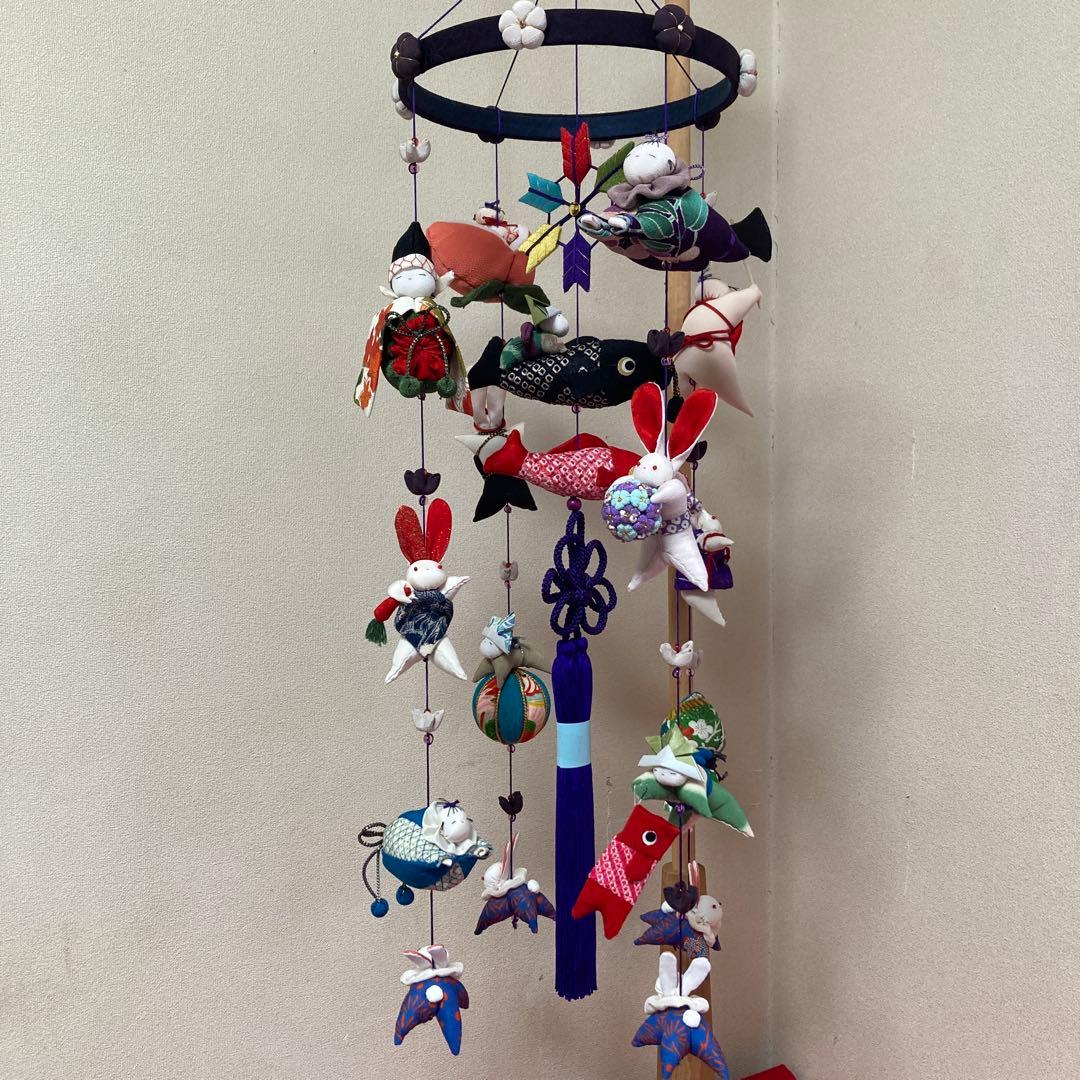 528 ごろちゃん　男の子とうさぎの吊るし飾り　吊るし雛