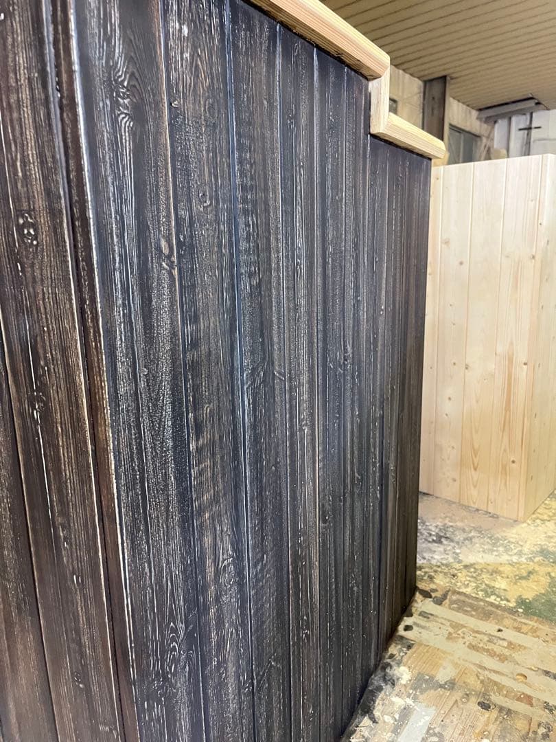 現品処分品　木製ダークブラウンカウンターテーブル