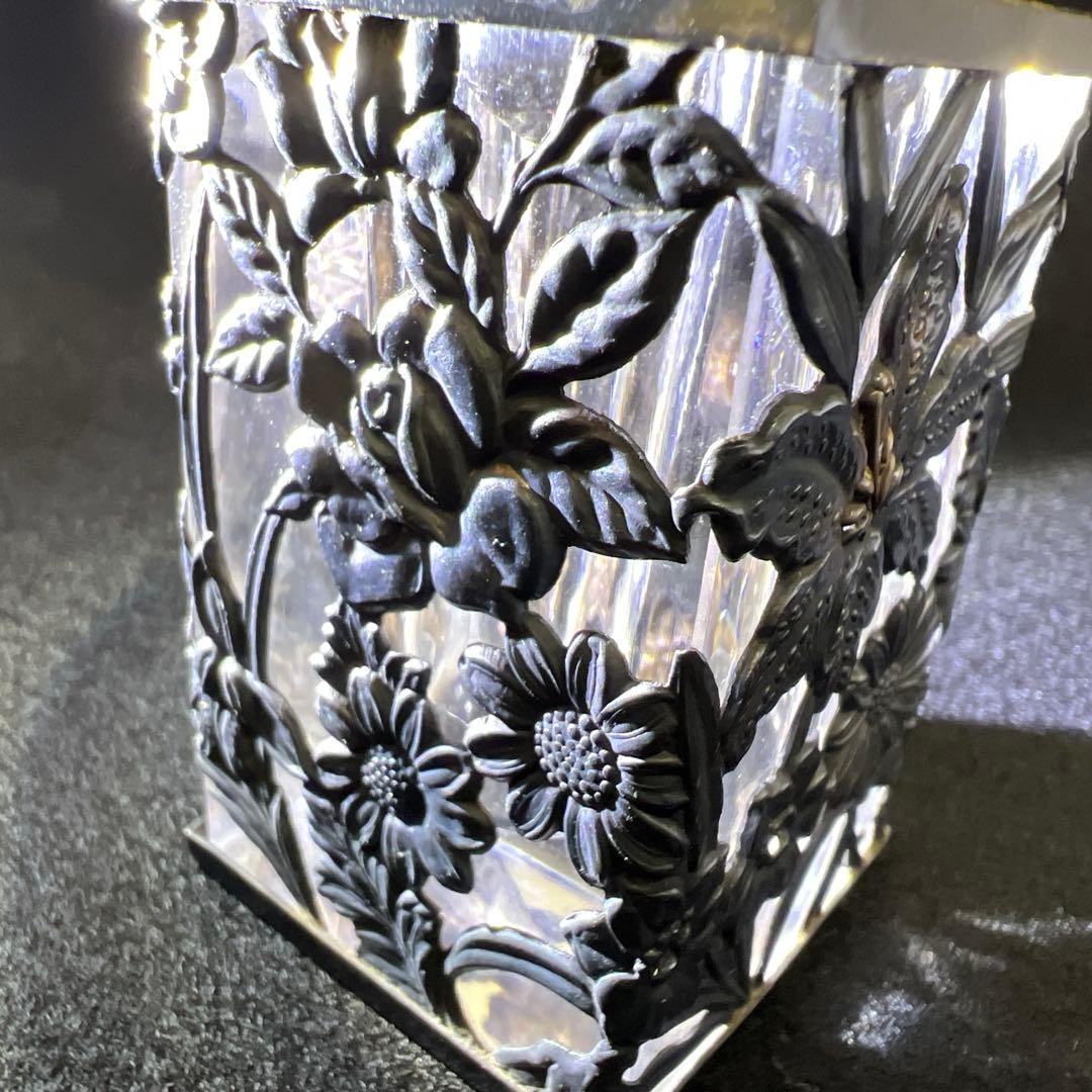 銀製刻印　透彫小花入　180g高さ6㎝　東Y7-1218☆2F