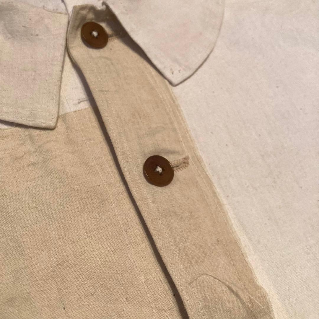 再構築 ユーロワークジャケット フレンチリネン パッチワーク ビッグサイズ