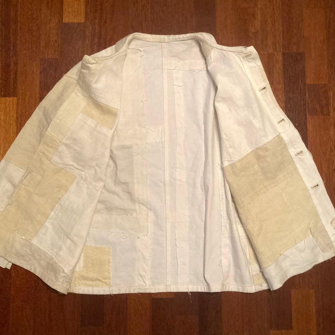 再構築 ユーロワークジャケット フレンチリネン パッチワーク ビッグサイズ