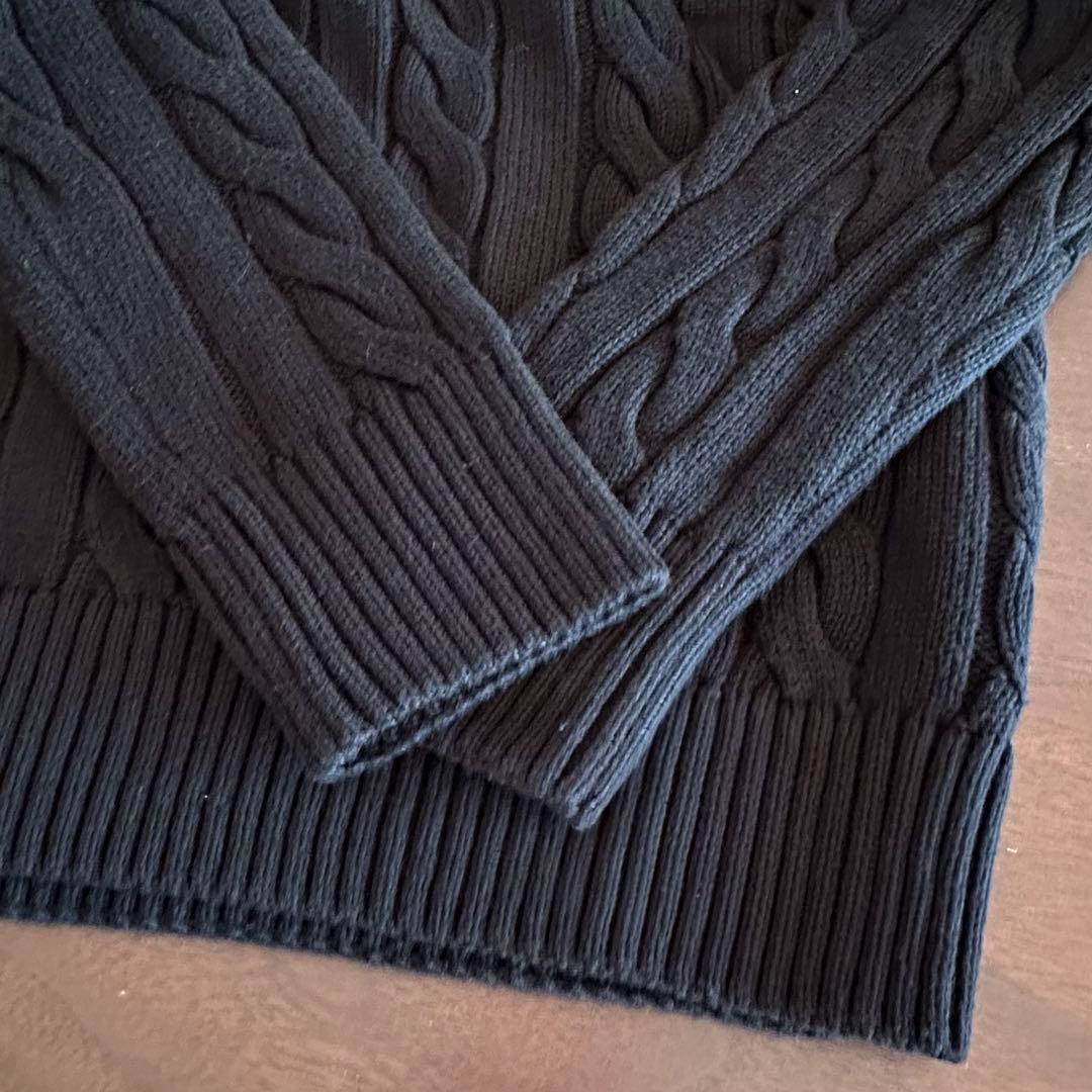 メンズ黒S 【新品タグ付】POLO ラルフローレン コットン ケーブル セーター