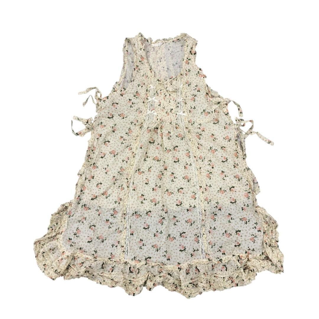 PINK HOUSE ピンクハウス エプロンタブリエ 花柄 フリル ベージュ系