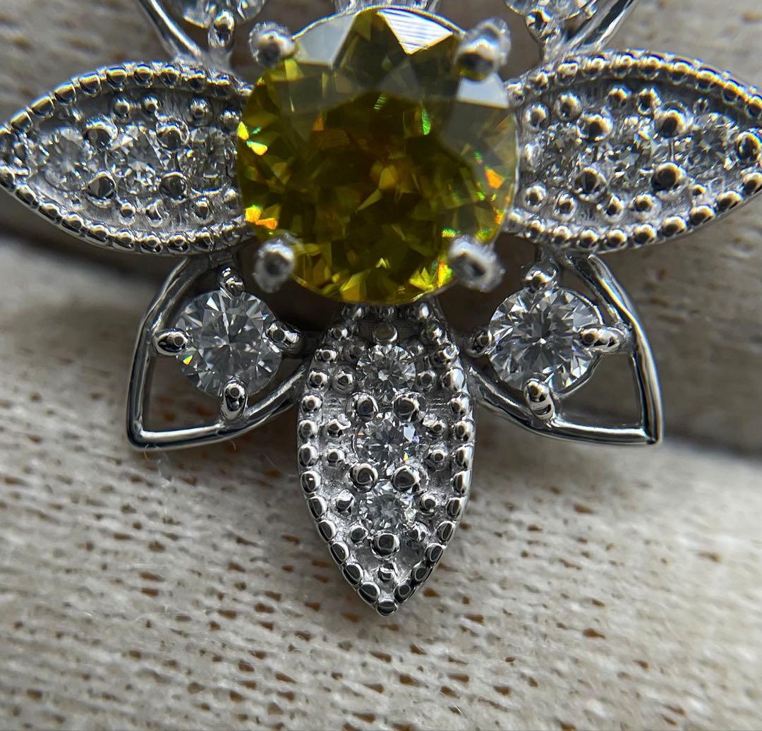 専用JA90★高級 スフェーン1.02ct ダイヤ ヘッド 鑑別書付