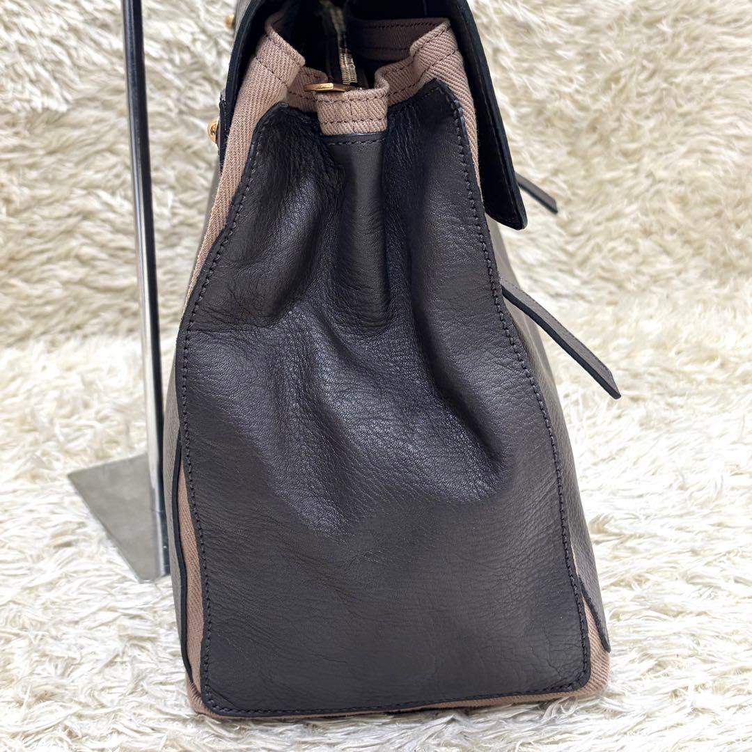 YSL イヴサンローラン ミューズトゥ グレー レザー ハンドバッグ　肩掛け