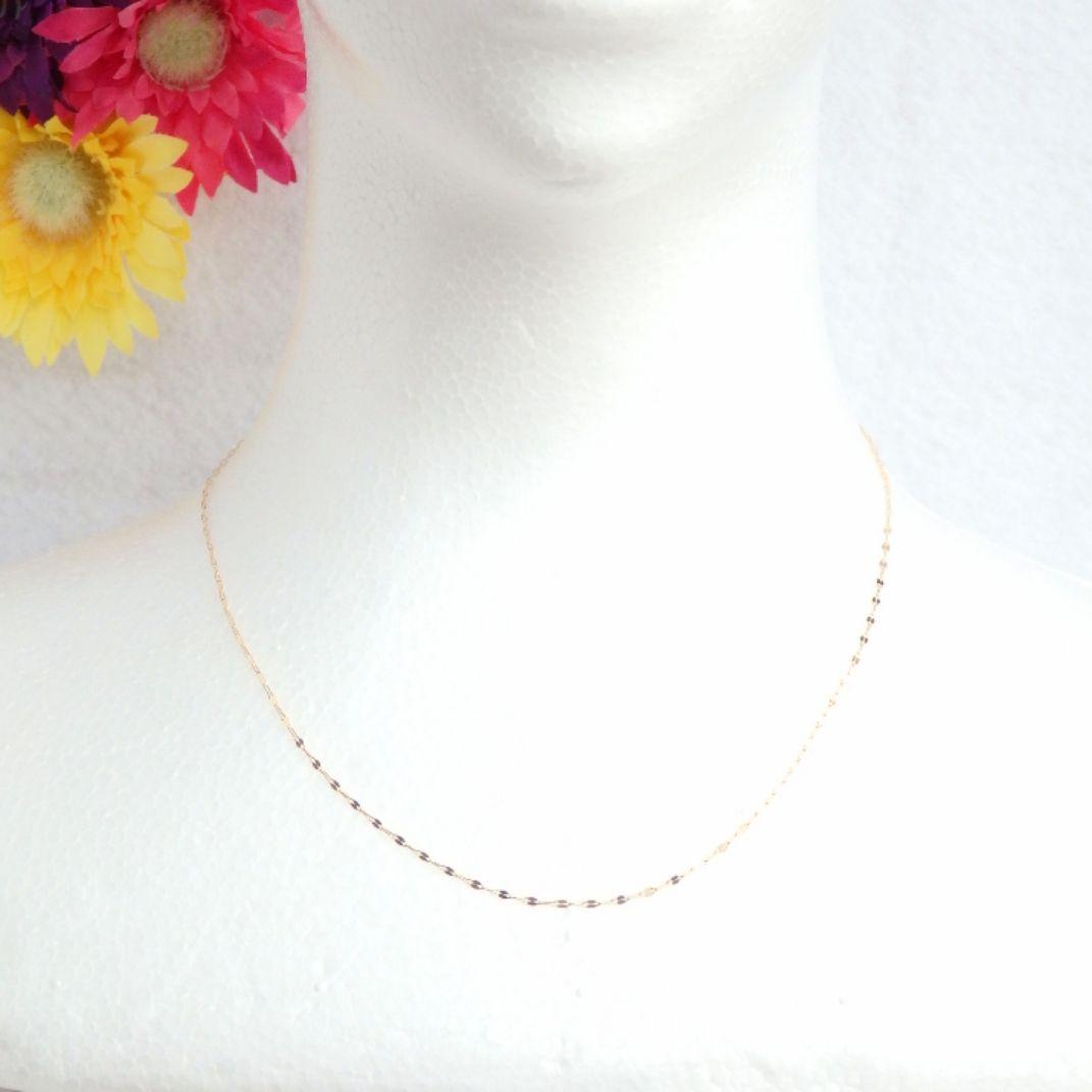 artor26　k10ネックレス　ペタルチェーン　フリーアジャスター付き