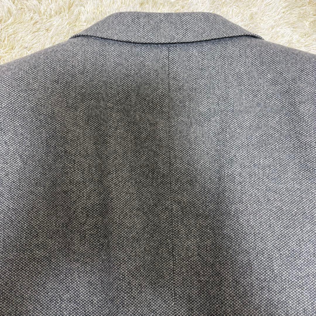 バーバリーロンドン テーラードジャケット カシミヤ100% 総ロゴ グレー 2B