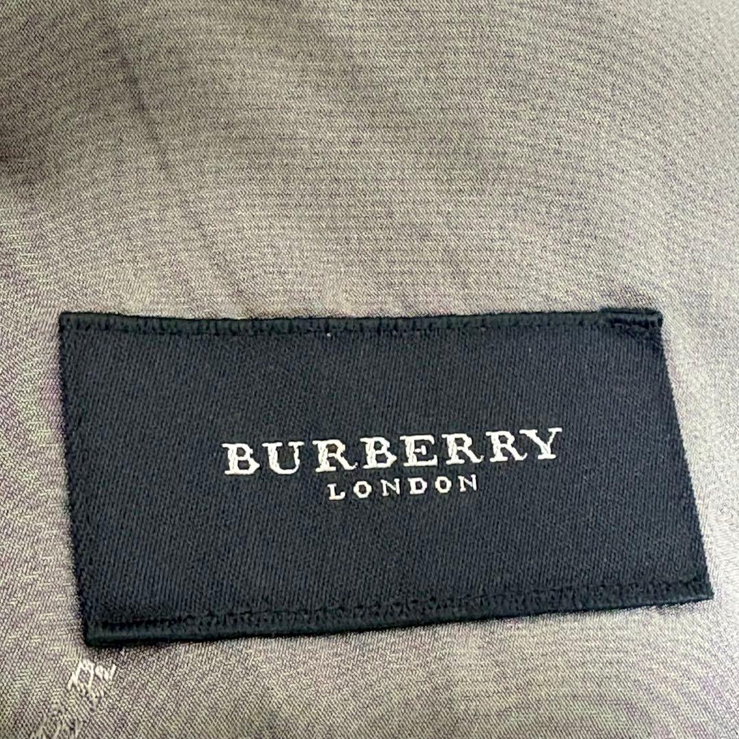 バーバリーロンドン テーラードジャケット カシミヤ100% 総ロゴ グレー 2B