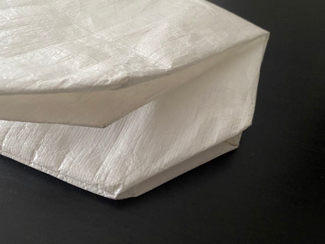 エルベシャプリエ マルシェバック ホワイト×カーキイエロー　Mサイズ