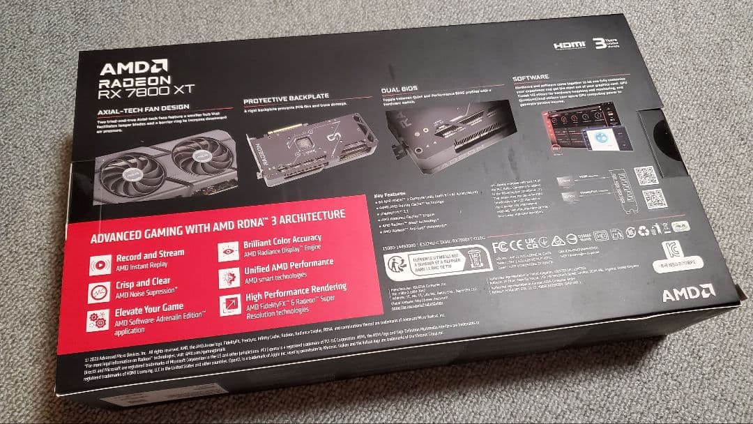 RX7800XT 新品未開封 16GB GDDR6 購入時レシート付 ASUS