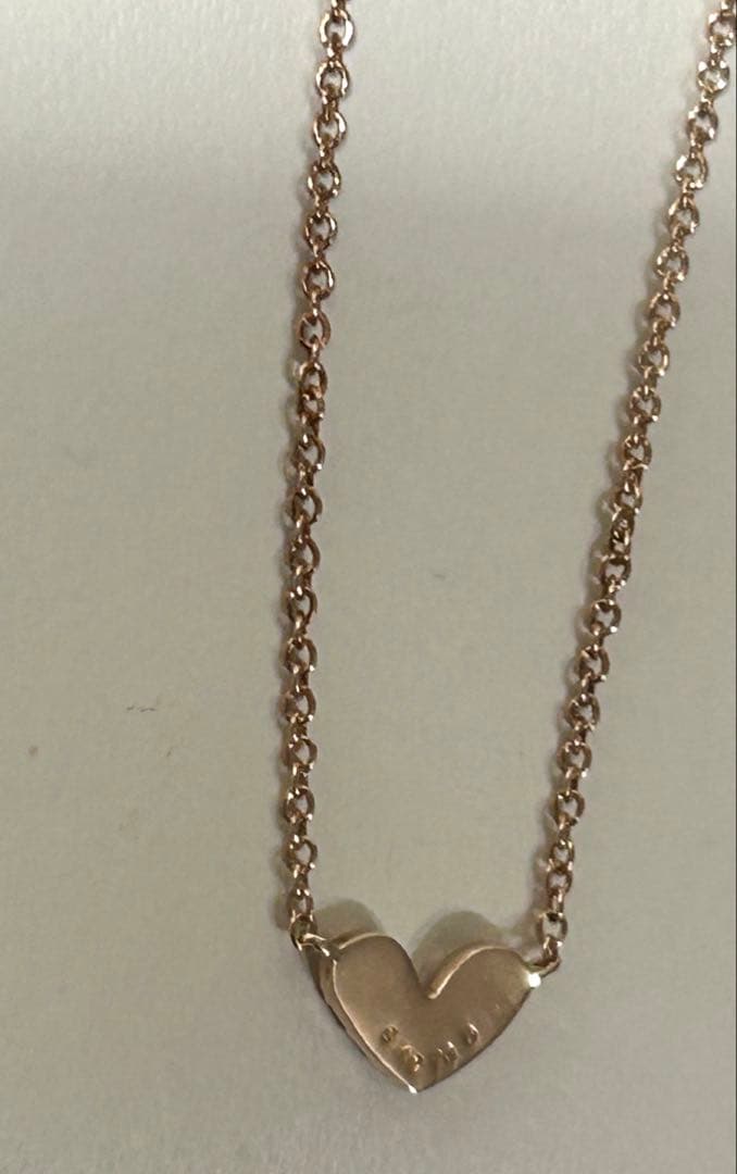 K10PG ダイヤ　ハート　ネックレス