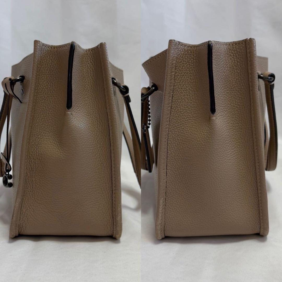 【美品】コーチ 3460 タイラー キャリーオール トートバッグ レザー A4可