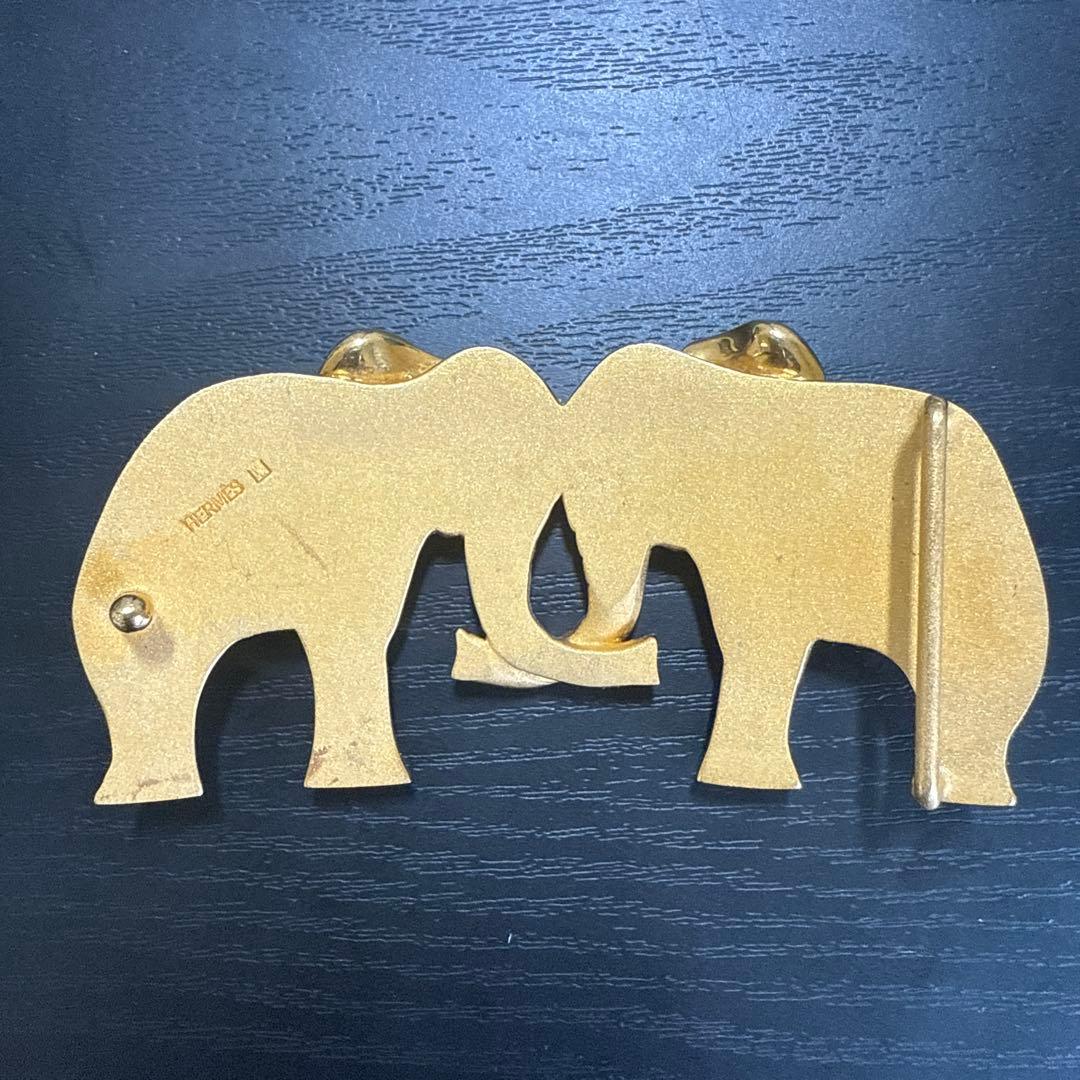 HERMES エルメス 32mmキットベルト用エレファントバックル　ゴールド