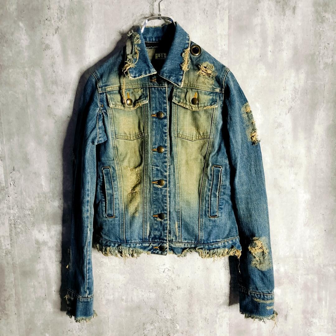 【 00s・y2k】ルグランブルー 破壊加工 デタッチャブル襟 Gジャン 1