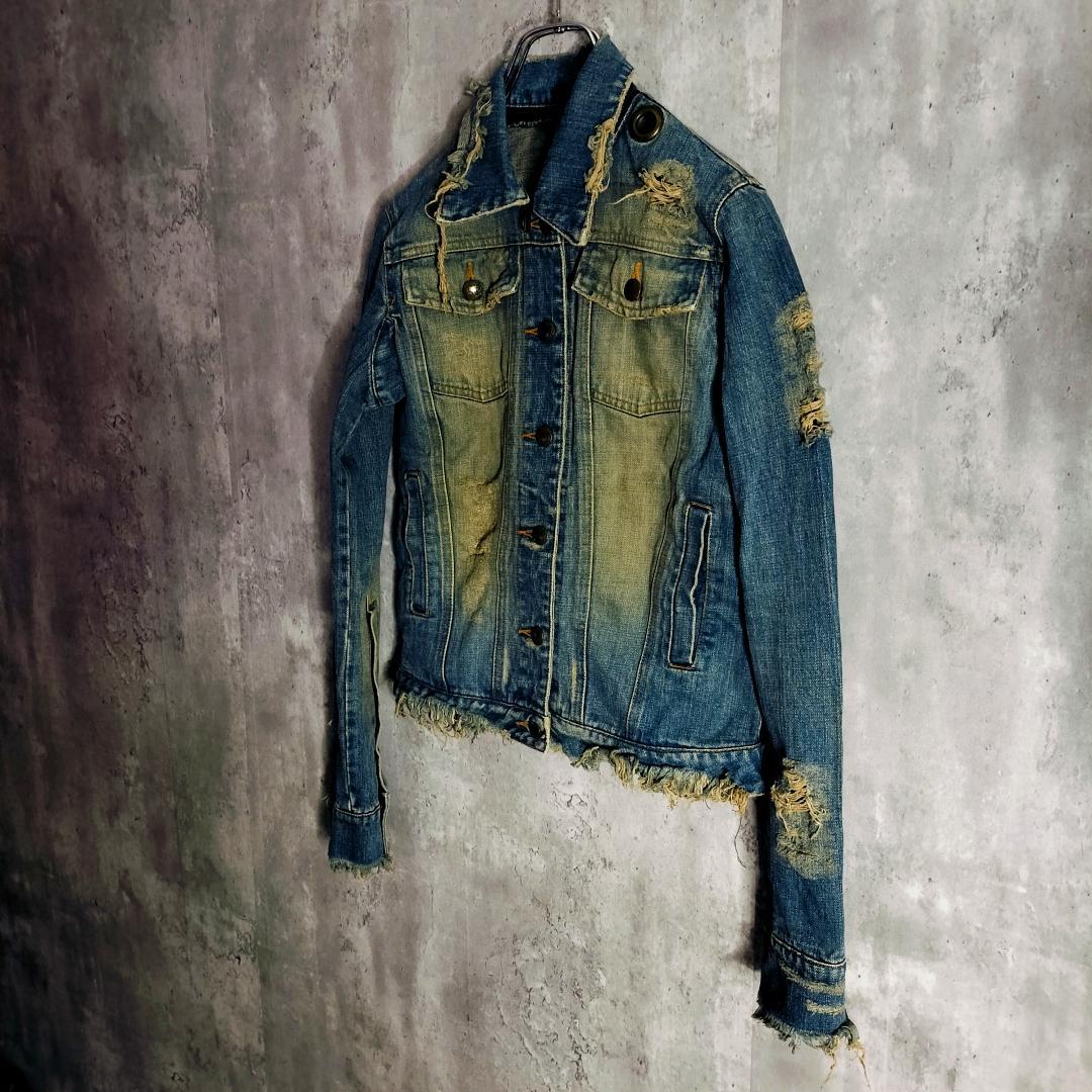 【 00s・y2k】ルグランブルー 破壊加工 デタッチャブル襟 Gジャン 1