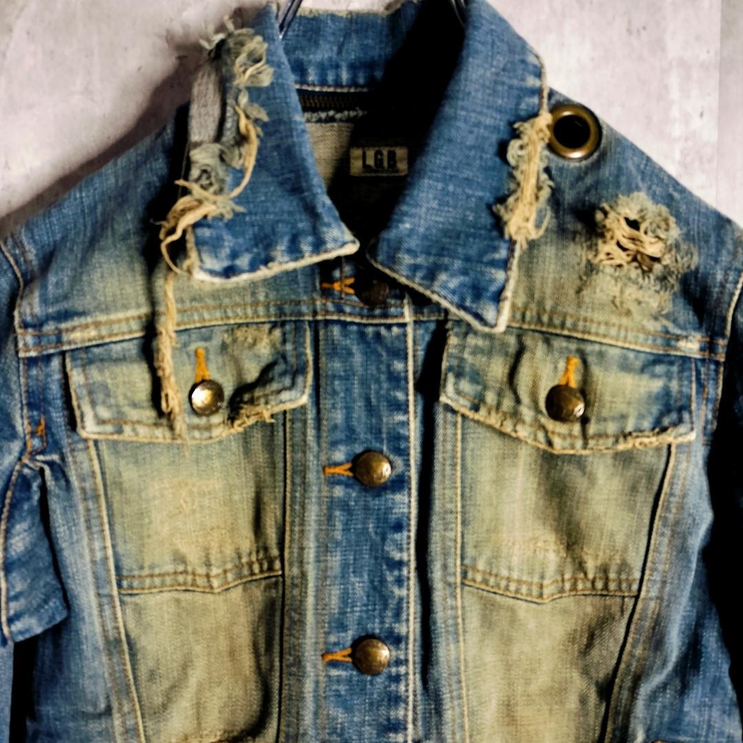 【 00s・y2k】ルグランブルー 破壊加工 デタッチャブル襟 Gジャン 1