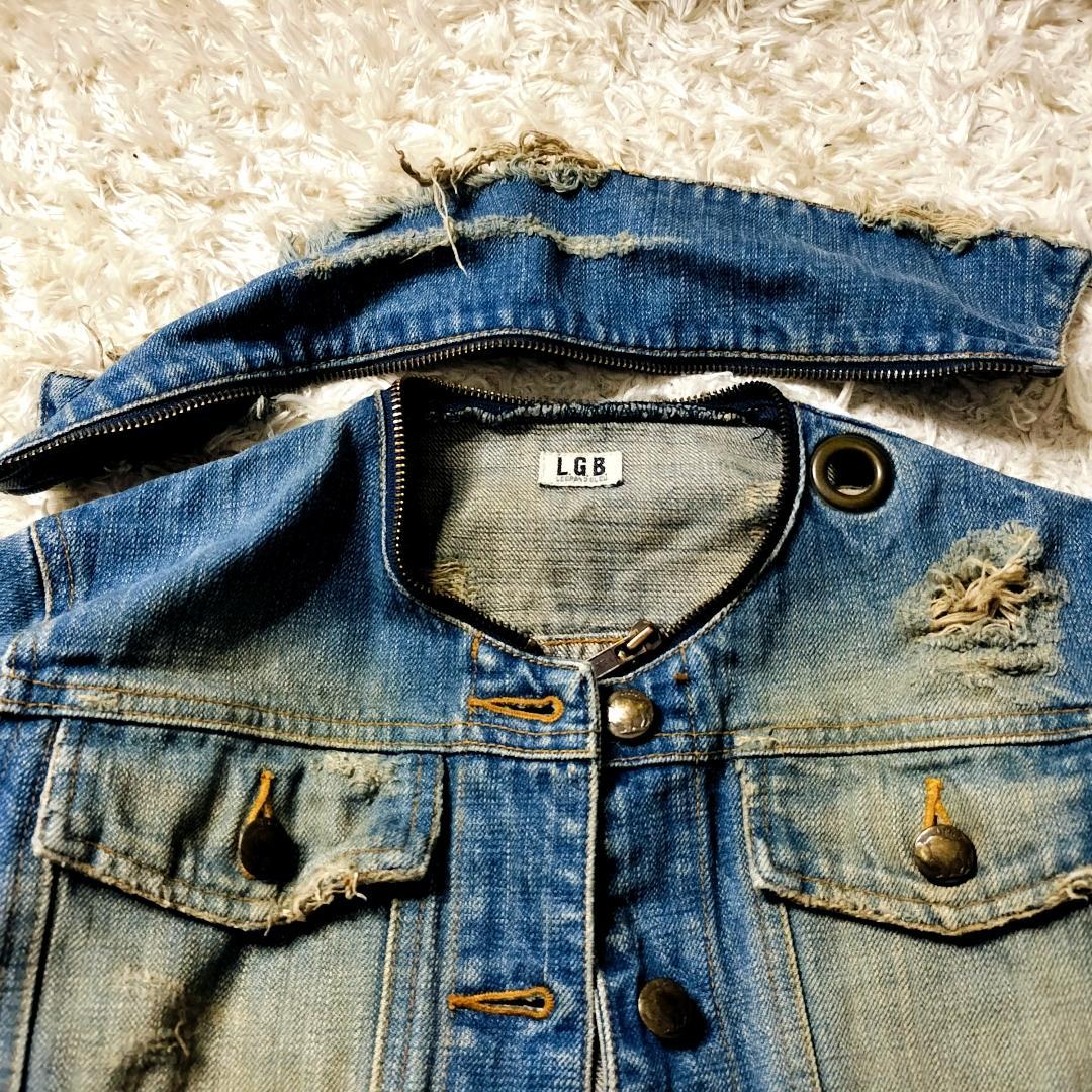 【 00s・y2k】ルグランブルー 破壊加工 デタッチャブル襟 Gジャン 1