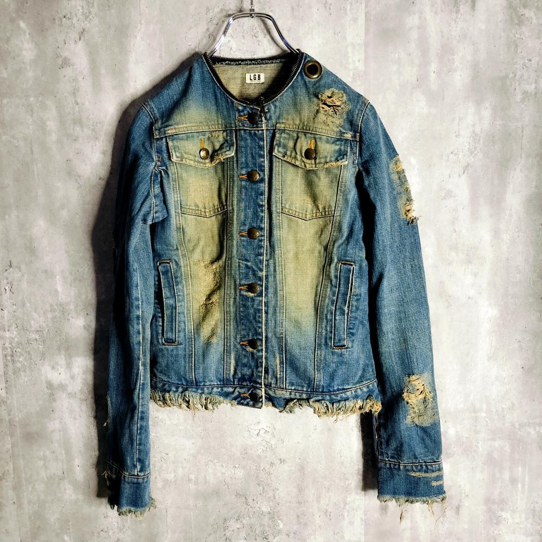 【 00s・y2k】ルグランブルー 破壊加工 デタッチャブル襟 Gジャン 1