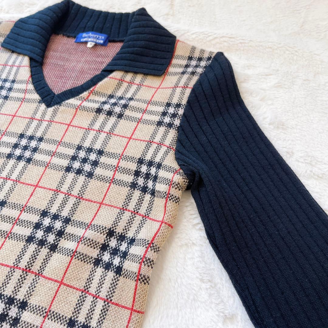 BURBERRY BLUE LABEL 切り替えニットスキッパーワンピース